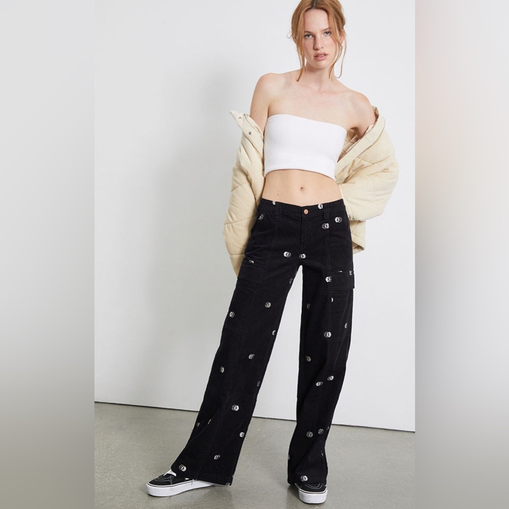 PacSun Black Corduroy Wide Leg Jeans